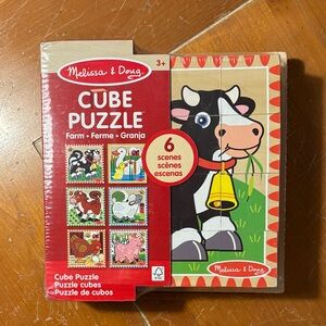 Melissa & Doug Farm Cube Puzzle - Red, Green, Black